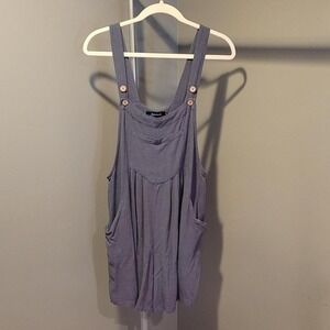 Automet Gray Linen Blend Romper